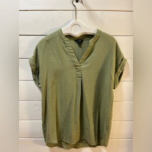 RACHEL Olive Green Short Sleeve V-Neck Tunic – Size L
